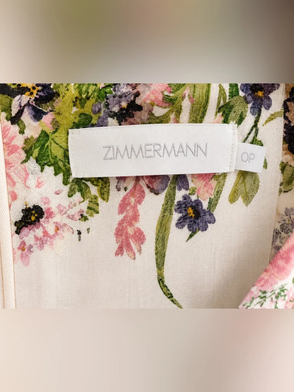 Zimmermann Floral Linen Mini Dress Size 0 - Picture 3 of 5